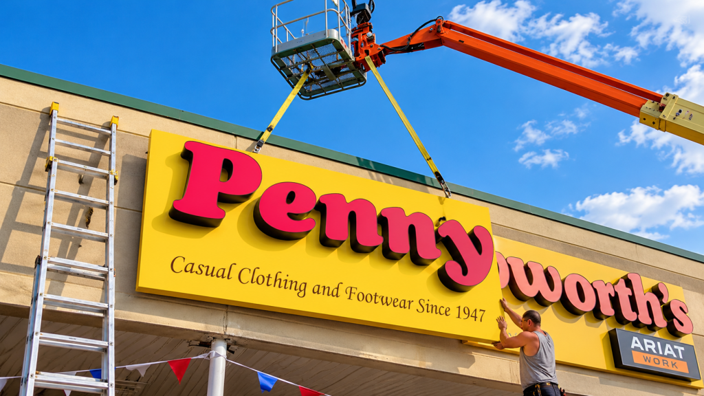 Professional channel letter sign installation for a North Shore MA business.